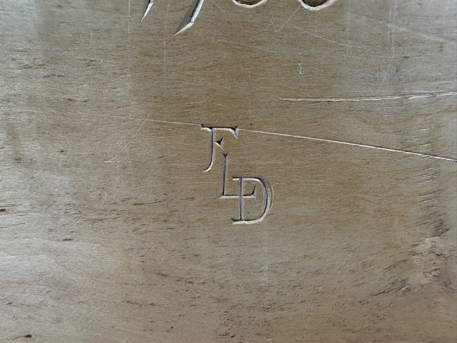 Vintage 1936 Handmade Wooden Jewelry Box Storage Chest Signed By Maker FLD 14.5W X 12D X 11H [Photo 14]