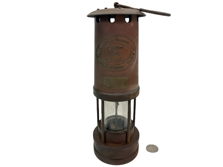 Antique E. Thomas & Williams Ltd Cambrian Miners Lamp 10H