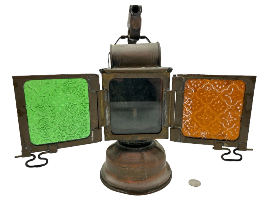 Antique Butin-Gillet Paris France French Railroad Oil Lantern Albert Butin 13H