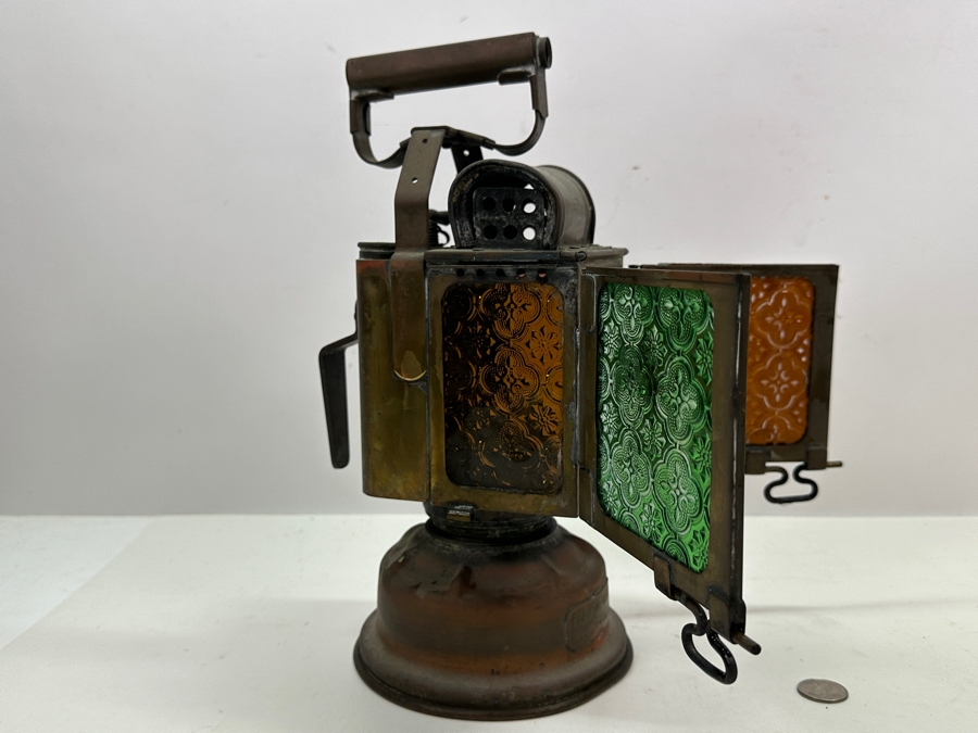 Antique Butin-Gillet Paris France French Railroad Oil Lantern Albert Butin 13H [Photo 12]
