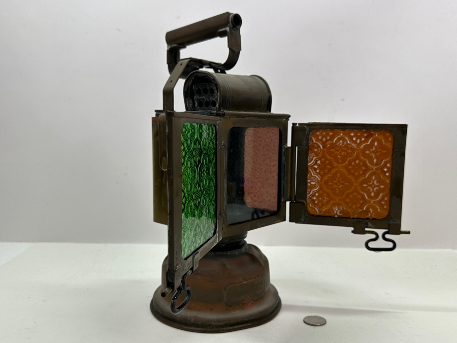 Antique Butin-Gillet Paris France French Railroad Oil Lantern Albert Butin 13H [Photo 10]