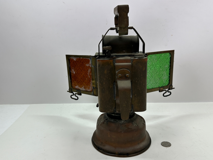 Antique Butin-Gillet Paris France French Railroad Oil Lantern Albert Butin 13H [Photo 15]