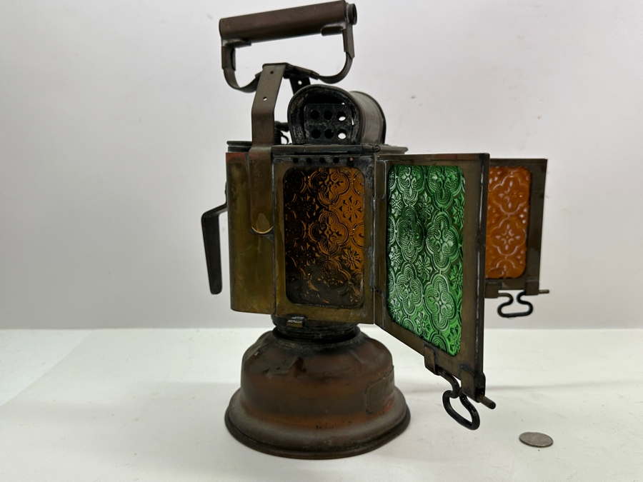 Antique Butin-Gillet Paris France French Railroad Oil Lantern Albert Butin 13H [Photo 13]