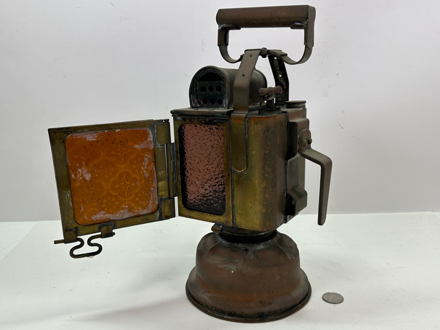 Antique Butin-Gillet Paris France French Railroad Oil Lantern Albert Butin 13H [Photo 17]