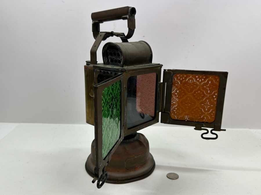 Antique Butin-Gillet Paris France French Railroad Oil Lantern Albert Butin 13H [Photo 11]