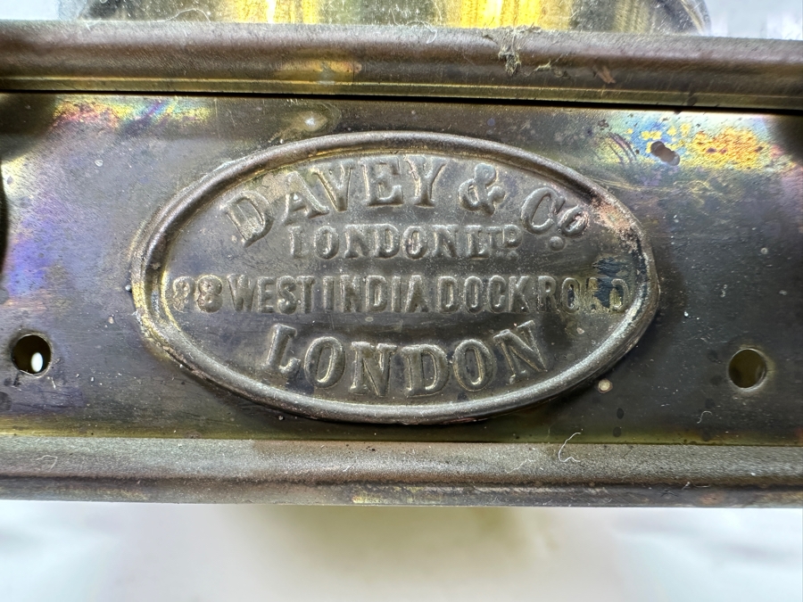 Davey & Co London England Cargo Light Nautical Maritime Oil Lantern Lamp 19H [Photo 3]