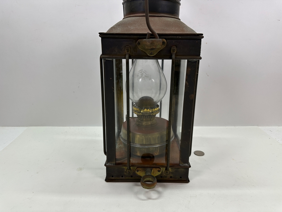 Davey & Co London England Cargo Light Nautical Maritime Oil Lantern Lamp 19H [Photo 14]