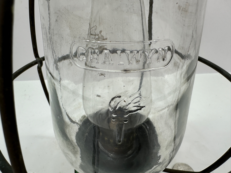 Antique 1863 Chalwyn Marine Ship Oil Lamp Lantern 13H [Photo 3]