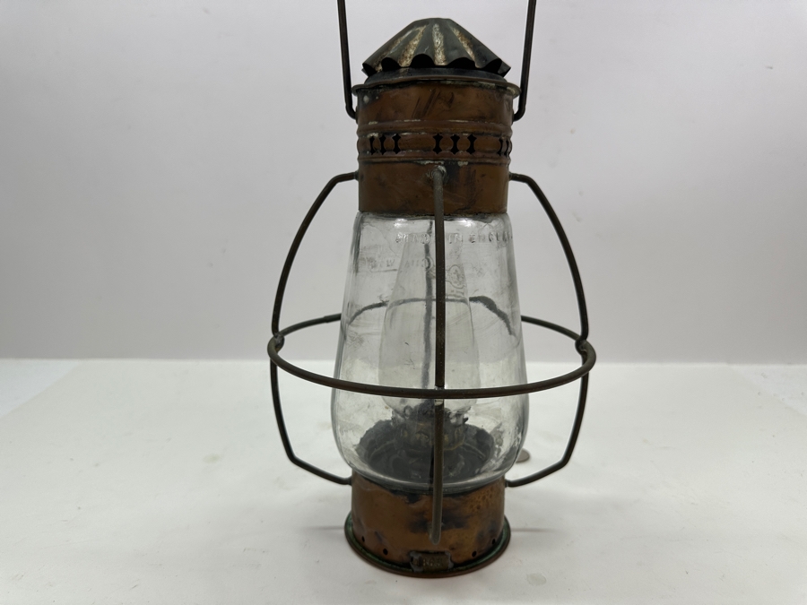 Antique 1863 Chalwyn Marine Ship Oil Lamp Lantern 13H [Photo 10]