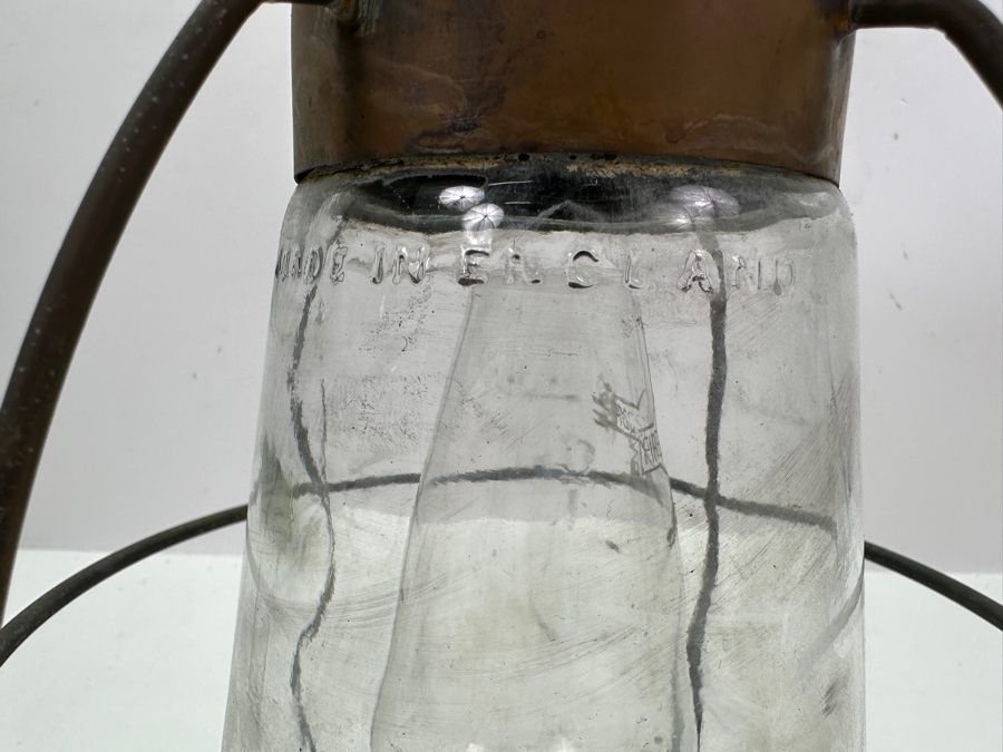 Antique 1863 Chalwyn Marine Ship Oil Lamp Lantern 13H [Photo 9]