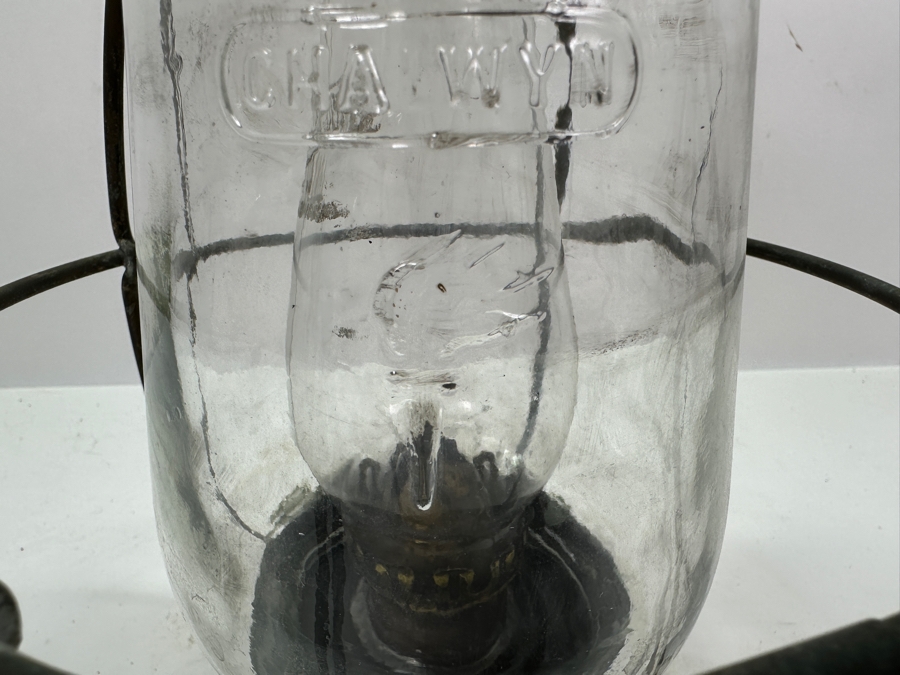Antique 1863 Chalwyn Marine Ship Oil Lamp Lantern 13H [Photo 4]