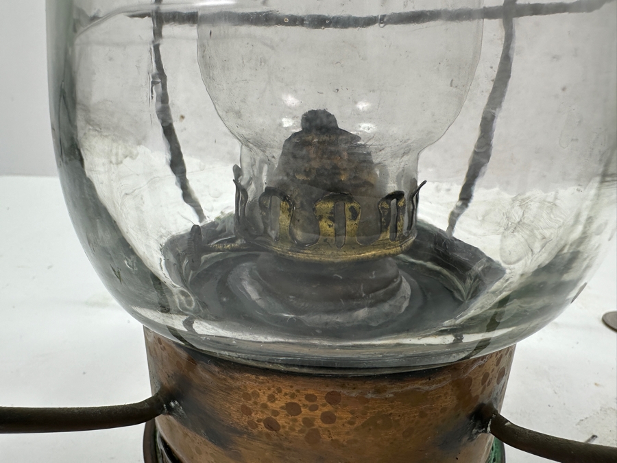 Antique 1863 Chalwyn Marine Ship Oil Lamp Lantern 13H [Photo 8]
