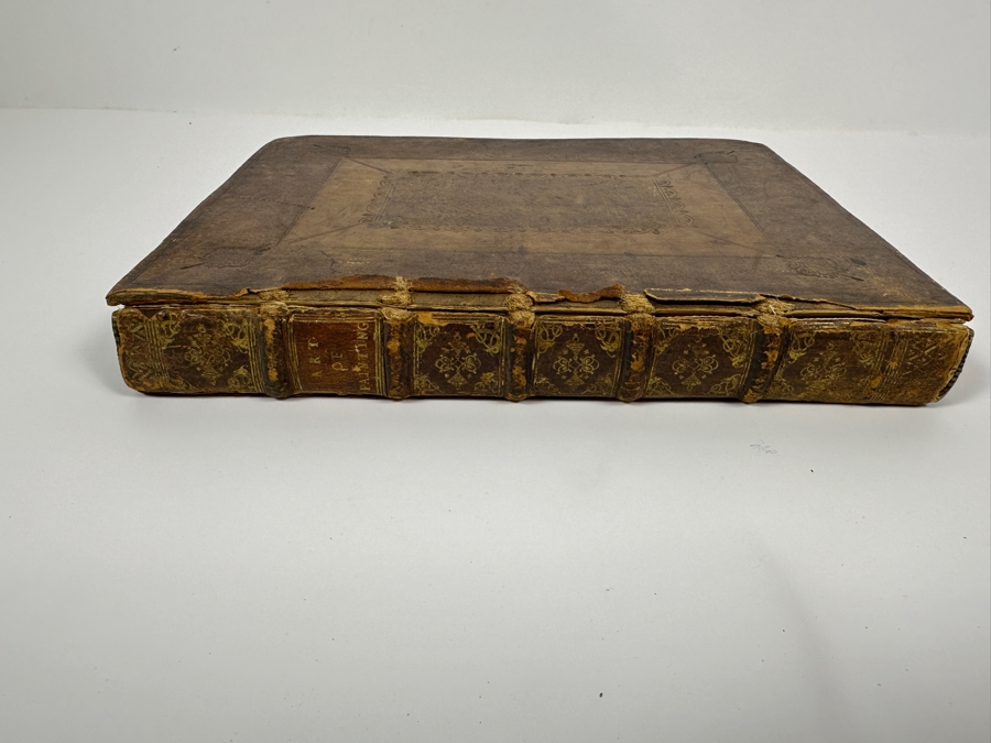 Antique 1719 Hardcover Book Titled Choice Observations Upon The Art Of Painting Featuring Eminent Painters Of Raphael And Michael Angelo Printed In London England For R. King - Binding Needs Repair [Photo 4]