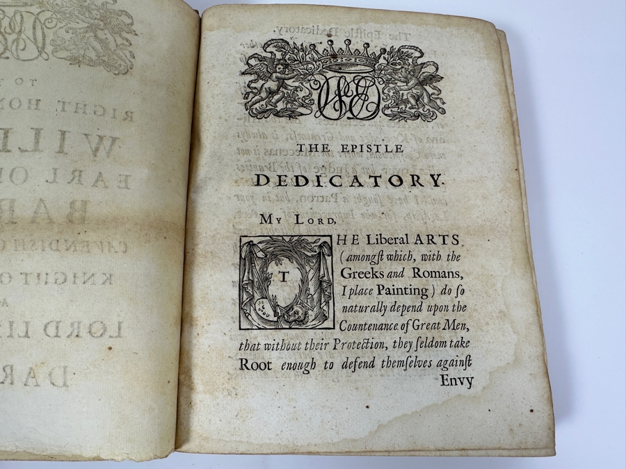 Antique 1719 Hardcover Book Titled Choice Observations Upon The Art Of Painting Featuring Eminent Painters Of Raphael And Michael Angelo Printed In London England For R. King - Binding Needs Repair [Photo 11]