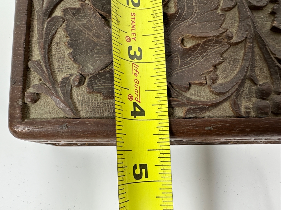 Hand Carved Wooden Box From India 8.5W X 4D X 2H [Photo 10]