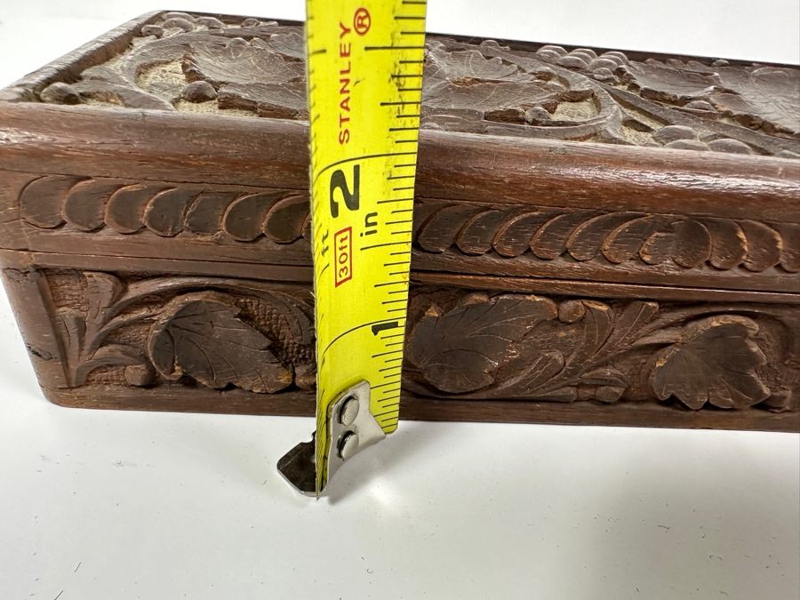 Hand Carved Wooden Box From India 8.5W X 4D X 2H [Photo 11]
