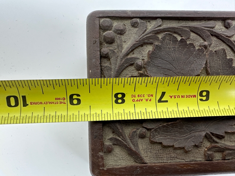 Hand Carved Wooden Box From India 8.5W X 4D X 2H [Photo 9]