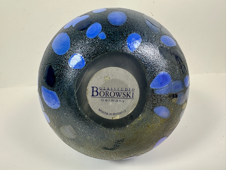 Large Borowski Glasstudio Art Glass Egg Made In Poland 9H [Photo 4]