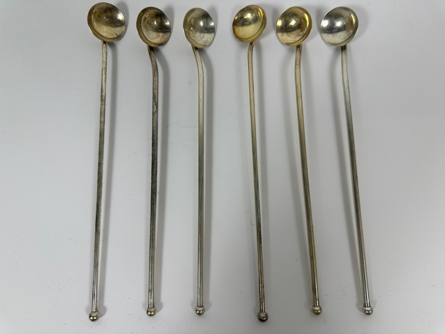 Six Vintage Sterling Silver Julep Spoons 59.6g 8L - Sterling Silver Melt Value = $59 [Photo 2]