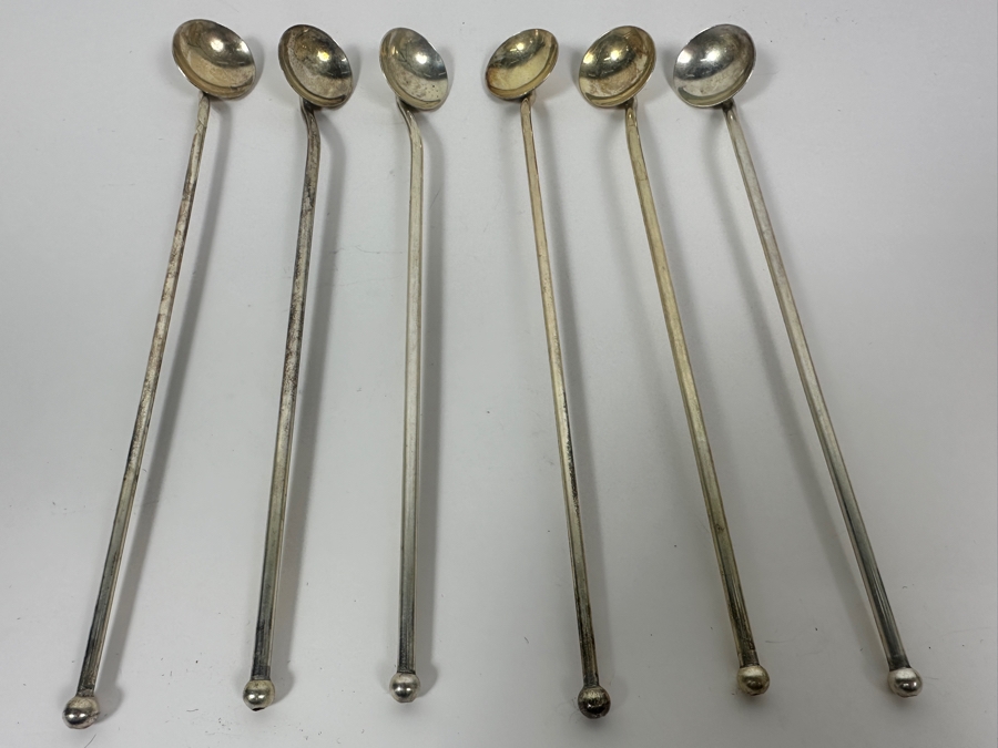 Six Vintage Sterling Silver Julep Spoons 59.6g 8L - Sterling Silver Melt Value = $59 [Photo 3]