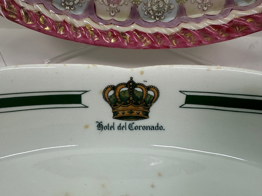 Vintage French Hand Painted Platter 15W And Hotel Del Coronado Dish 11W [Photo 4]