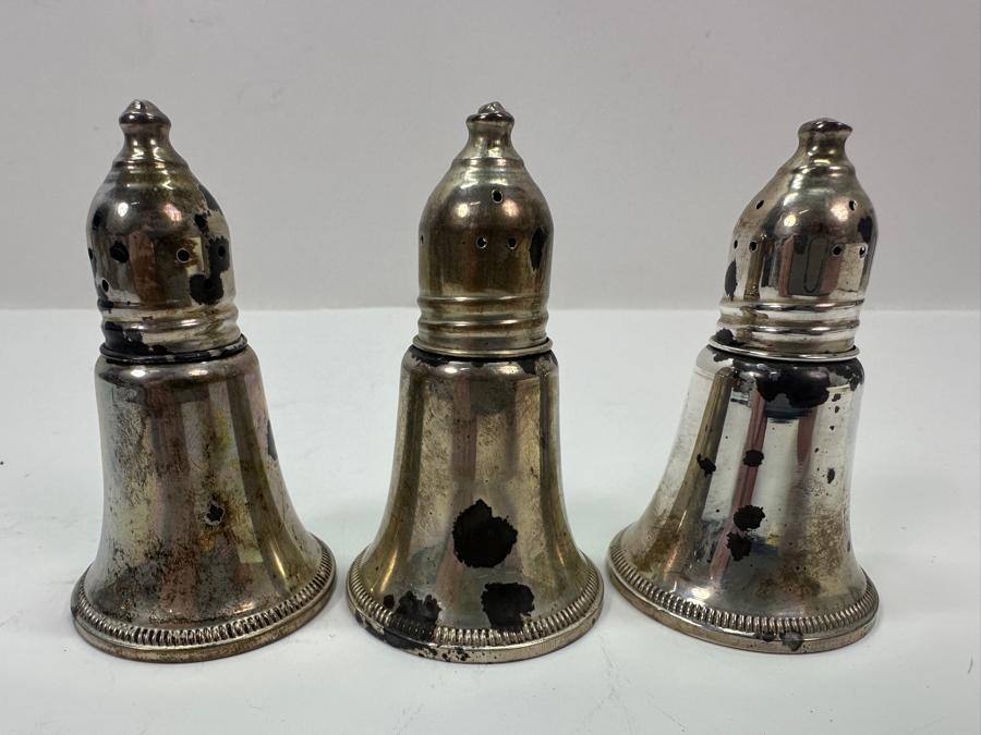 (3) Vintage Duchin Creation Weighted Sterling Silver Salt and Pepper Shakers  [Photo 2]