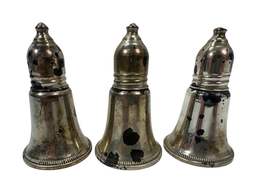 (3) Vintage Duchin Creation Weighted Sterling Silver Salt and Pepper Shakers  [Photo 1]