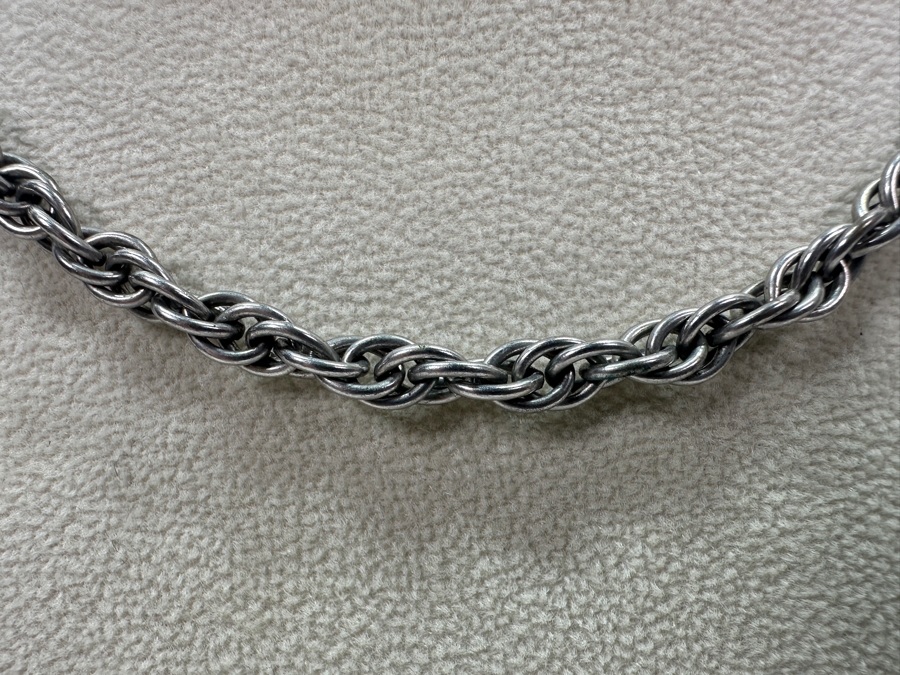 Sterling Silver Rope Chain Necklace 15'L 21.4g [Photo 4]