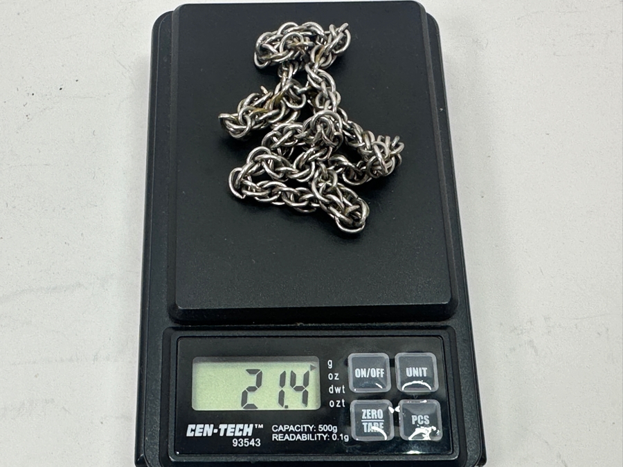 Sterling Silver Rope Chain Necklace 15'L 21.4g [Photo 8]