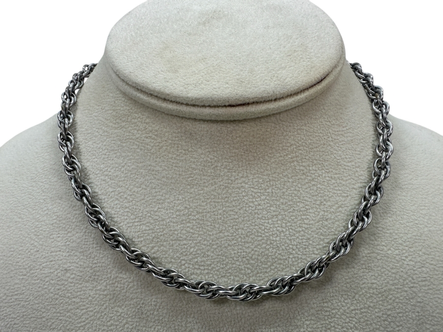 Sterling Silver Rope Chain Necklace 15'L 21.4g [Photo 1]