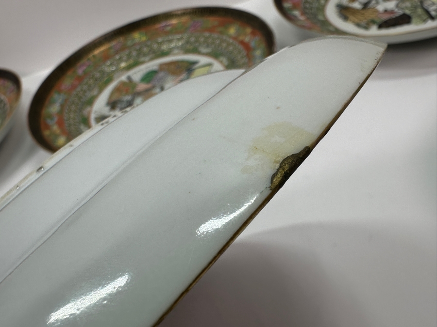 Set of (6) Vintage Japanese Hand Painted Rose Medallion Porcelain Plates [Photo 17]