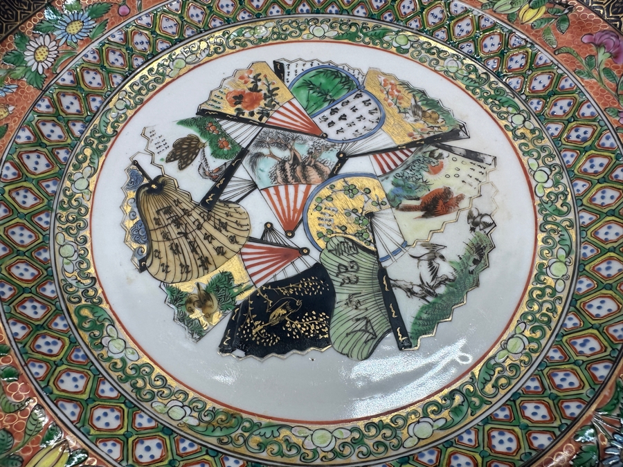 Set of (6) Vintage Japanese Hand Painted Rose Medallion Porcelain Plates [Photo 6]