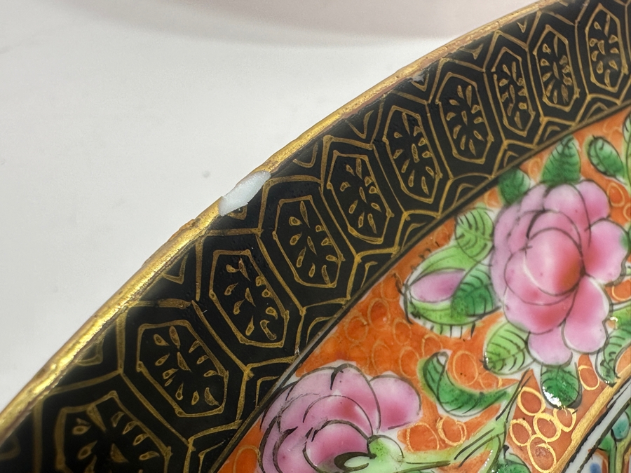 Set of (6) Vintage Japanese Hand Painted Rose Medallion Porcelain Plates [Photo 15]