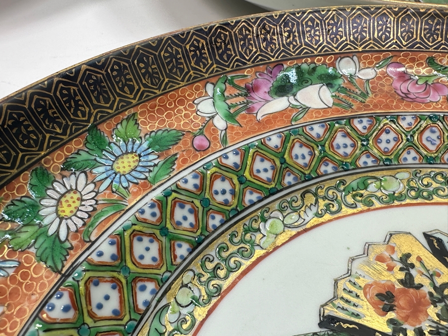 Set of (6) Vintage Japanese Hand Painted Rose Medallion Porcelain Plates [Photo 13]