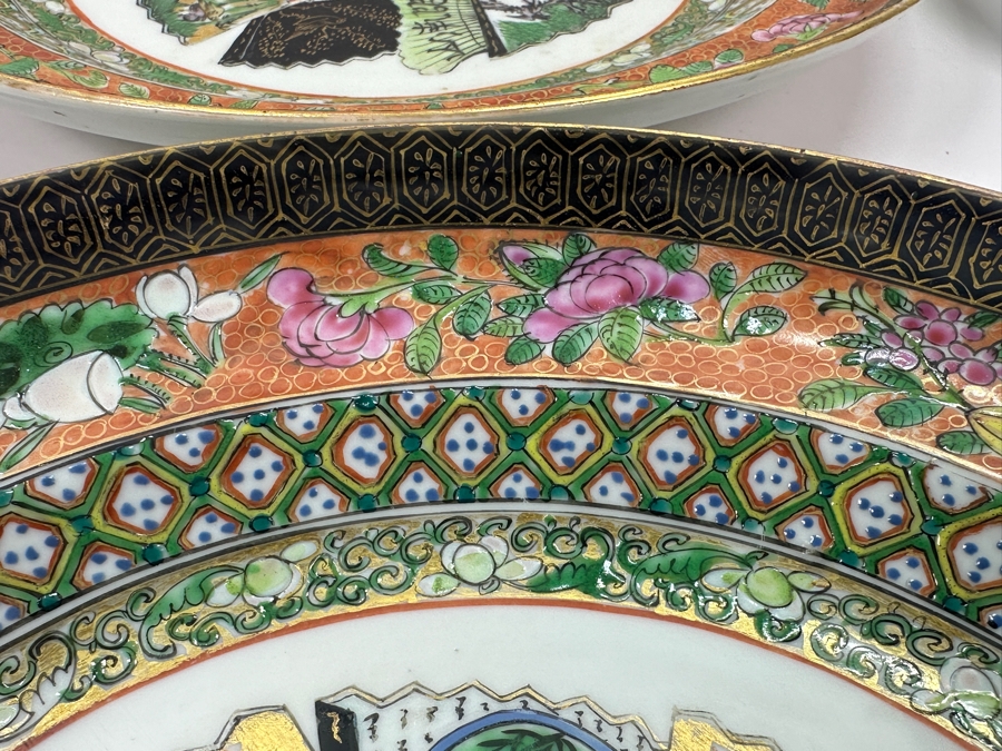 Set of (6) Vintage Japanese Hand Painted Rose Medallion Porcelain Plates [Photo 12]