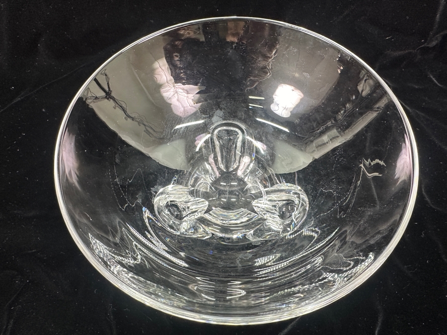 Steuben Crystal Modern Art Glass Footed Bowl 7.75'W x 3.5'H [Photo 6]