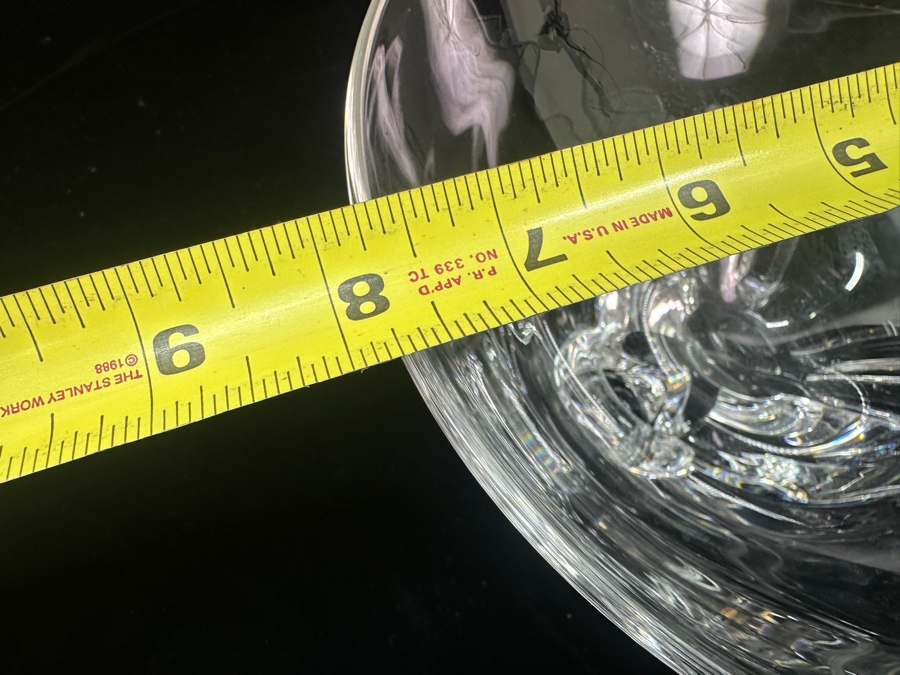 Steuben Crystal Modern Art Glass Footed Bowl 7.75'W x 3.5'H [Photo 7]