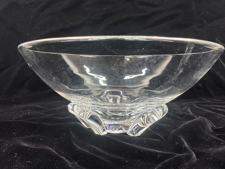 Steuben Crystal Modern Art Glass Footed Bowl 7.75'W x 3.5'H [Photo 4]
