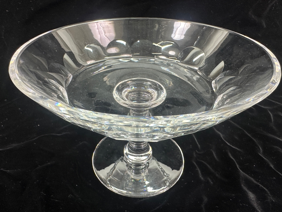 Vintage Val St. Lambert Crystal Footed Compote Bowl 8.5'W x 6'H [Photo 3]