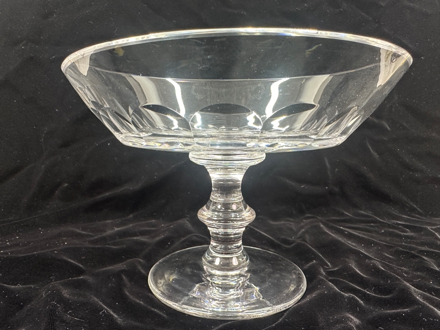 Vintage Val St. Lambert Crystal Footed Compote Bowl 8.5'W x 6'H [Photo 2]