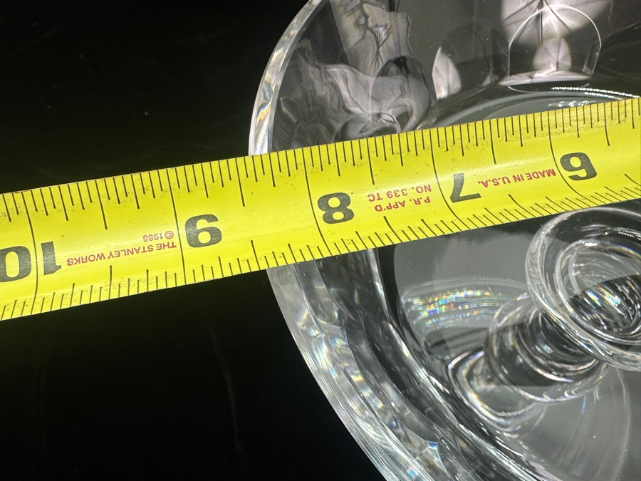 Vintage Val St. Lambert Crystal Footed Compote Bowl 8.5'W x 6'H [Photo 9]