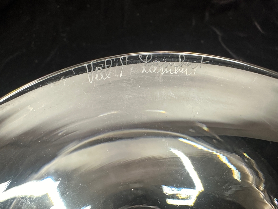Vintage Val St. Lambert Crystal Footed Compote Bowl 8.5'W x 6'H [Photo 6]