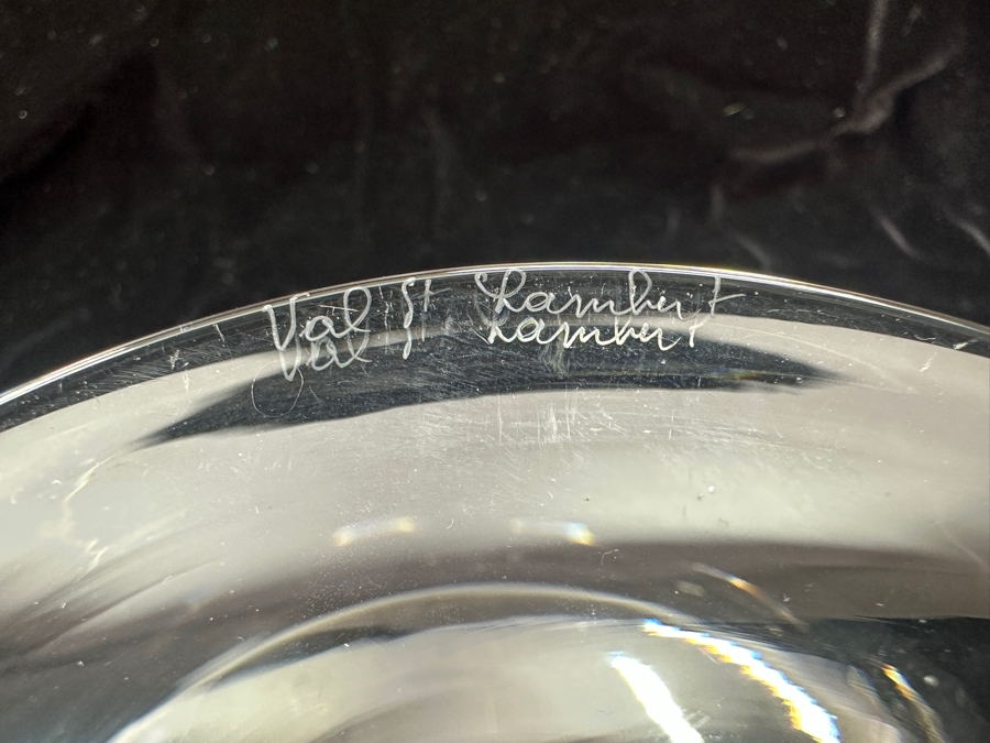 Vintage Val St. Lambert Crystal Footed Compote Bowl 8.5'W x 6'H [Photo 7]