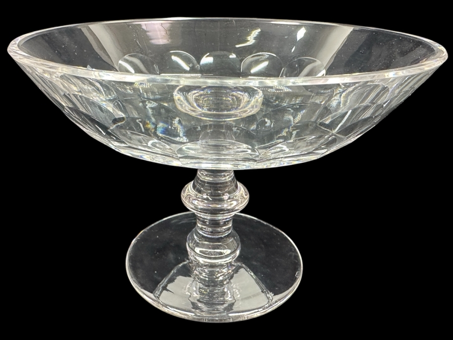 Vintage Val St. Lambert Crystal Footed Compote Bowl 8.5'W x 6'H [Photo 1]