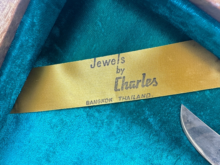 Mid Century Cased Jewels by Charles Bronze Flatware Set with Rosewood Handles, Bangkok Thailand [Photo 4]