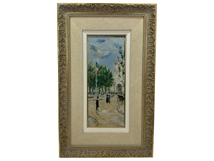 Original Oil Painting On Board Signed Lower Right 7.5 X 18 Framed 18.5 X 29 [Photo 2]