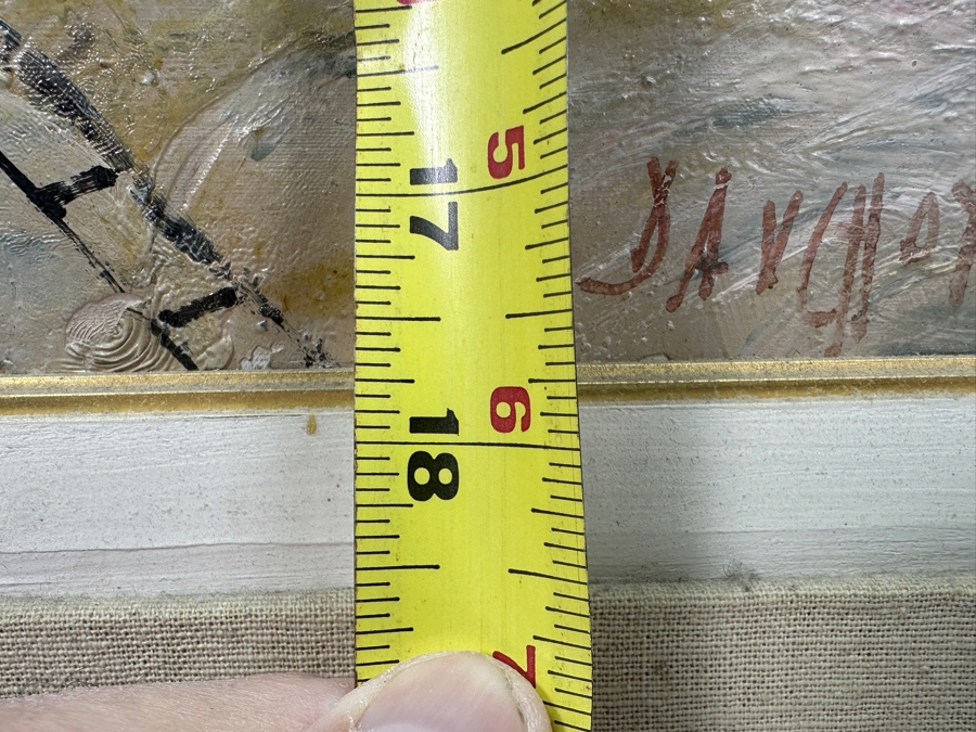 Original Oil Painting On Board Signed Lower Right 7.5 X 18 Framed 18.5 X 29 [Photo 8]