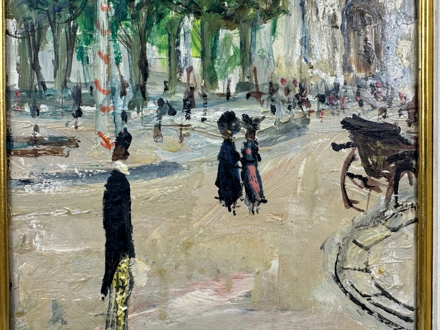 Original Oil Painting On Board Signed Lower Right 7.5 X 18 Framed 18.5 X 29 [Photo 5]