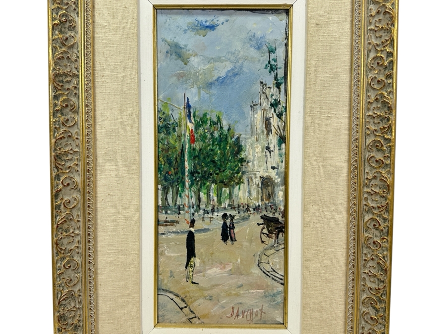 Original Oil Painting On Board Signed Lower Right 7.5 X 18 Framed 18.5 X 29 [Photo 1]