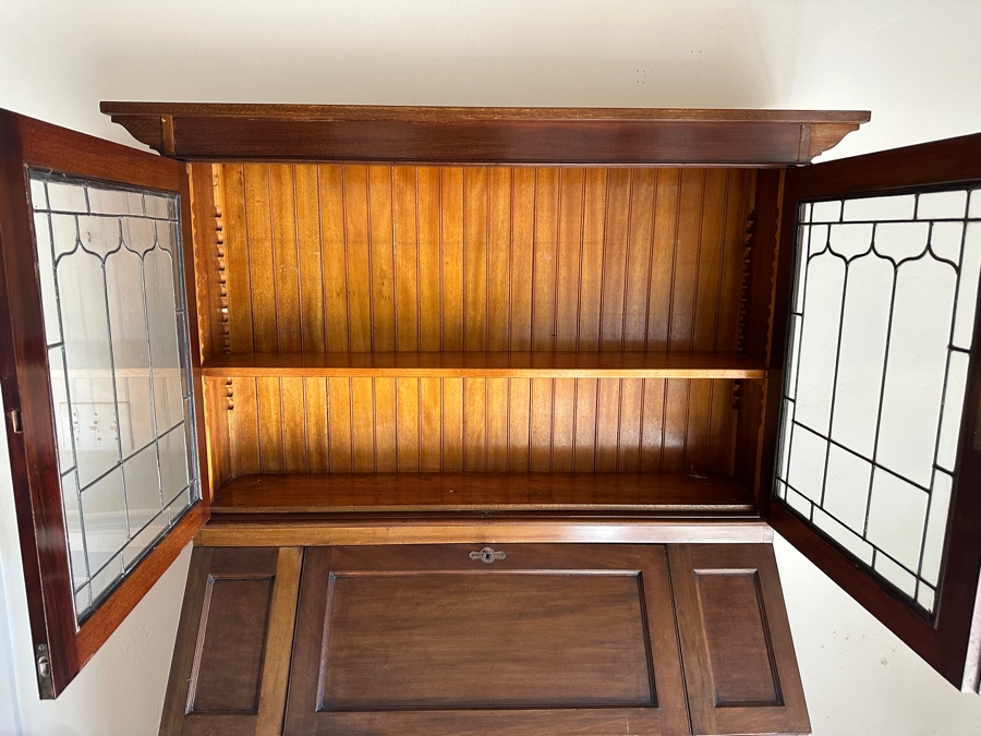 Stunning Antique 1906 Patent Britisher Secretary Desk From England 48W X 18D X 73.5H [Photo 13]